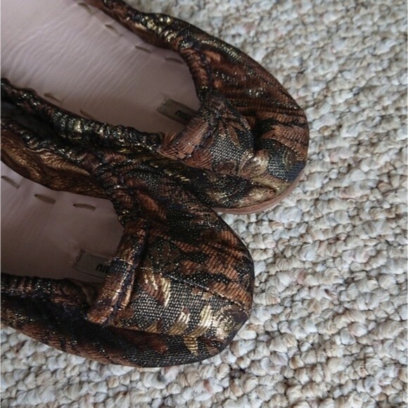 Miu Miu Leather Ballet Flats Gold & Metallic size 8.5 - Picture 7 of 11